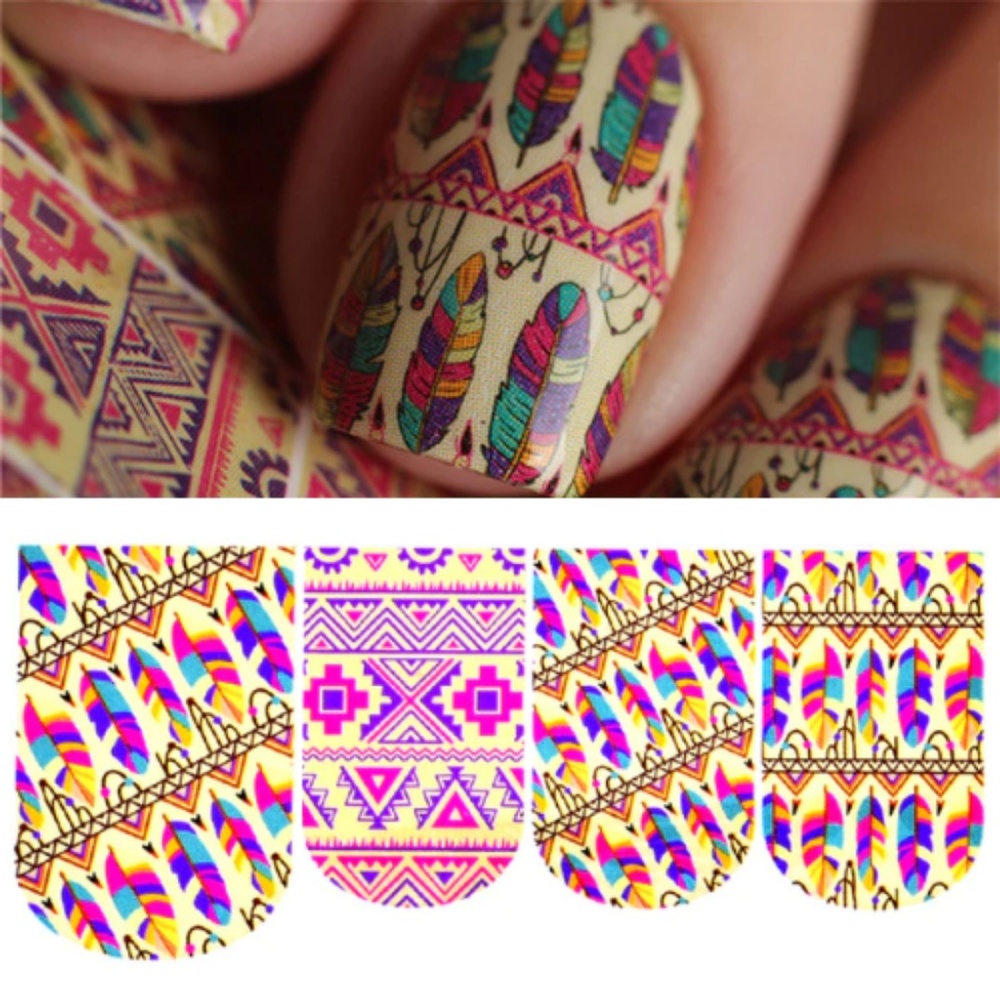 💐4/$16💐 Boho Feather Nail Wrap 🏆HOST PICK🏆 - Picture 2 of 3